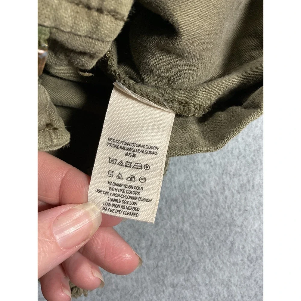 Free People Womens Olive Green Military Field Utility Jacket Cotton XS 2331